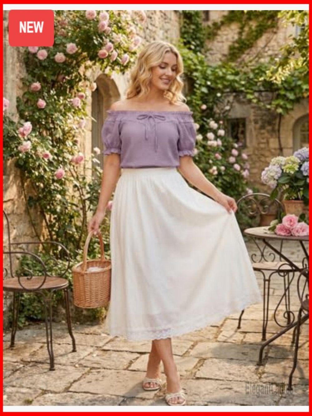 Off Shoulder Peasant Blouse Puff Sleeve Cotton Summer Loose Fit - Picture 3 of 6